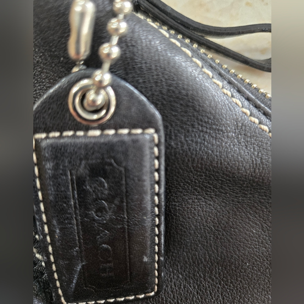 Coach Black Hobo Bag with Stitch Detail - Picture 2 of 7